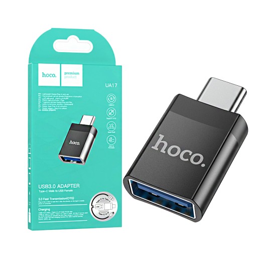 Hoco UA17 OTG Adaptor for Type-c to USB 3.0 Black Hoco UA17 OTG Adaptor for Type-c to USB 3.0 Black